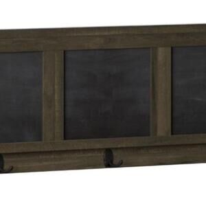 Modern Farmhouse Hanging Entryway Chalkboard with Coat Hooks